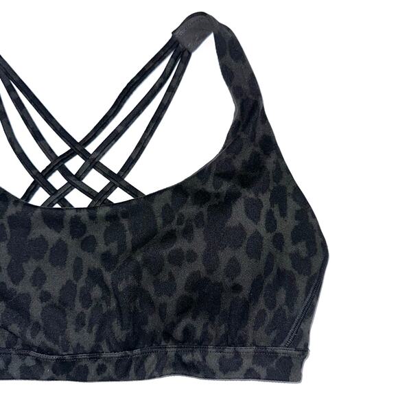 Victorias Secret Strappy Black Leopard Print Low Impact Sports Bra Size Large - Picture 7 of 12